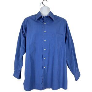 Van Heusen Mens Long Sleeve Button-Up Shirt Blue Size XL 17 34/35